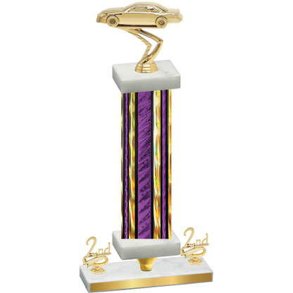 Premium Single Purple Glacier Second Place Cars Trophy