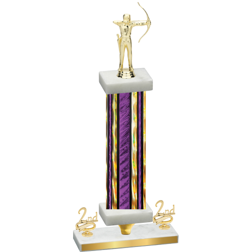 Premium Single Purple Glacier Second Place Archery Trophy