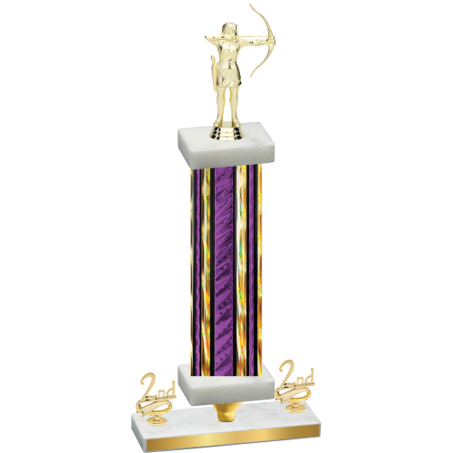 Premium Single Purple Glacier Second Place Archery Trophy