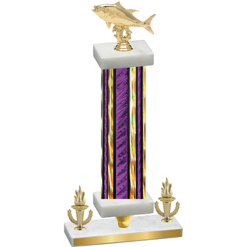 Premium Single Purple Glacier Victory Fishing Trophy