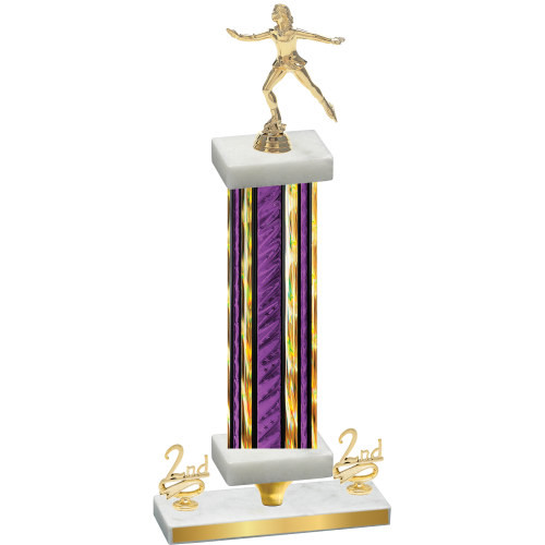 Premium Single Purple Glacier Second Place Skater Trophy