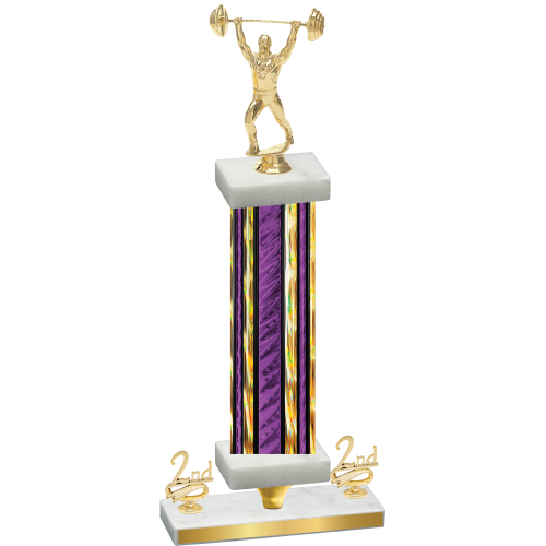 Premium Single Purple Glacier Second Place Weights Trophy