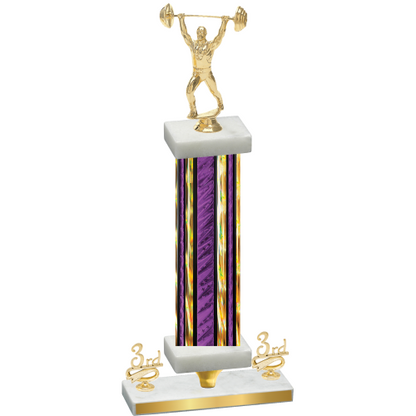 Premium Single Purple Glacier Third Place Weights Trophy