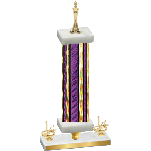 Premium Single Purple Glacier First Place Chess Trophy