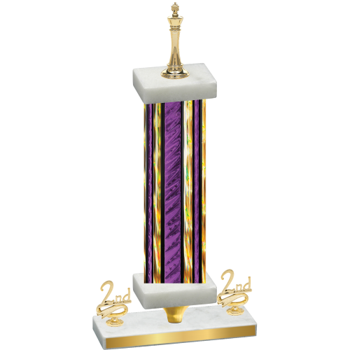 Premium Single Purple Glacier Second Place Chess Trophy