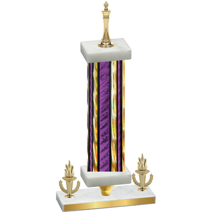 Premium Single Purple Glacier Victory Chess Trophy