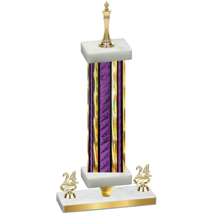 Premium Single Purple Glacier Year Chess Trophy