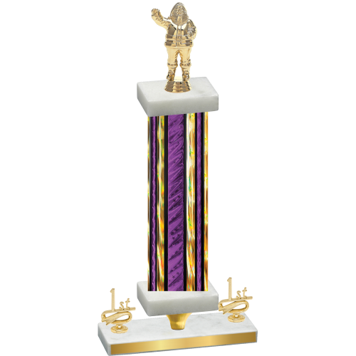 Premium Single Purple Glacier First Place Holiday Trophy