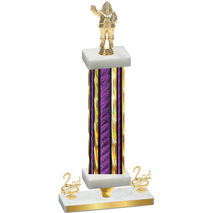 Premium Single Purple Glacier Second Place Holiday Trophy