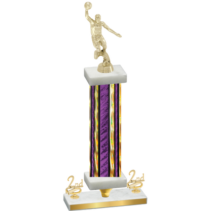 Premium Single Purple Glacier Second Place Basketball Trophy