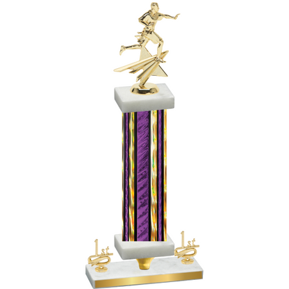 Premium Single Purple Glacier First Place Flag Football Trophy