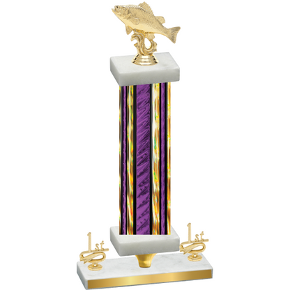 Premium Single Purple Glacier First Place Fishing Trophy