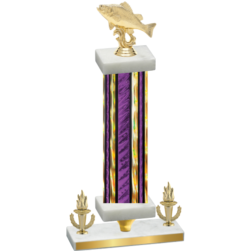 Premium Single Purple Glacier Victory Fishing Trophy