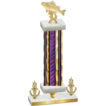 Premium Single Purple Glacier Victory Fishing Trophy