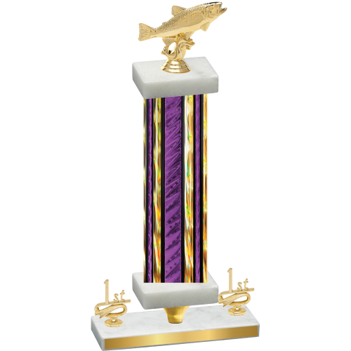 Premium Single Purple Glacier First Place Fishing Trophy