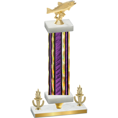 Premium Single Purple Glacier Victory Fishing Trophy