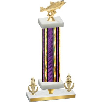 Premium Single Purple Glacier Victory Fishing Trophy