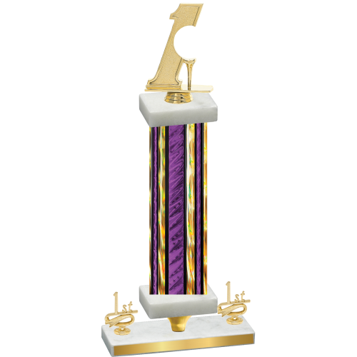 Premium Single Purple Glacier First Place Golf Trophy