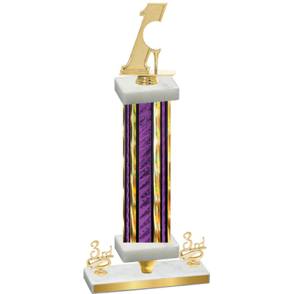 Premium Single Purple Glacier Third Place Golf Trophy