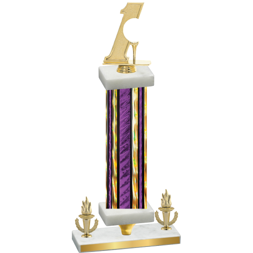 Premium Single Purple Glacier Victory Golf Trophy