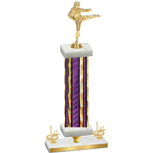 Premium Single Purple Glacier First Place Karate Trophy