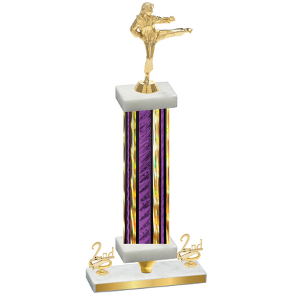 Premium Single Purple Glacier Second Place Karate Trophy