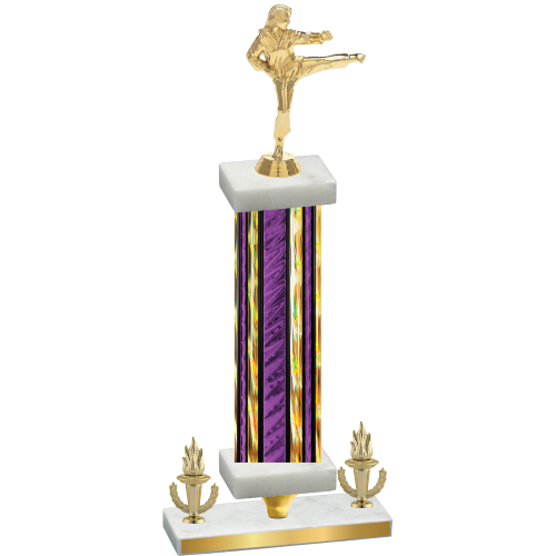 Premium Single Purple Glacier Victory Karate Trophy