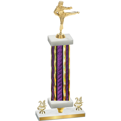 Premium Single Purple Glacier Year Karate Trophy