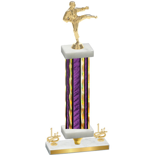 Premium Single Purple Glacier First Place Karate Trophy