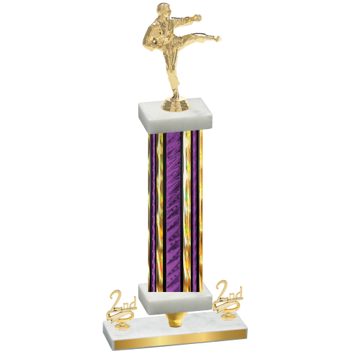 Premium Single Purple Glacier Second Place Karate Trophy