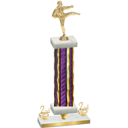 Premium Single Purple Glacier Second Place Karate Trophy