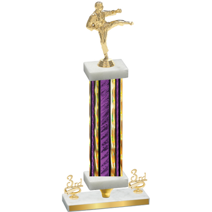 Premium Single Purple Glacier Third Place Karate Trophy