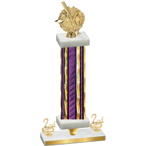 Premium Single Purple Glacier Second Place Baseball Trophy