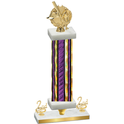 Premium Single Purple Glacier Second Place Baseball Trophy