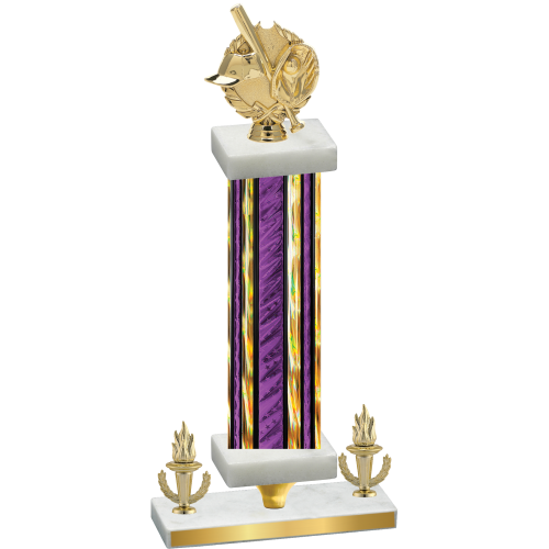 Premium Single Purple Glacier Victory Baseball Trophy