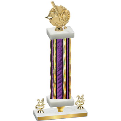 Premium Single Purple Glacier Year Baseball Trophy