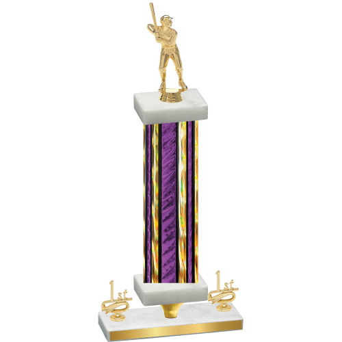 Premium Single Purple Glacier First Place Baseball Trophy