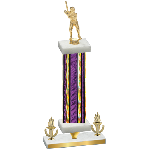 Premium Single Purple Glacier Victory Baseball Trophy