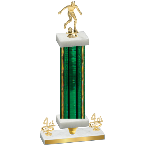 Premium Single Green Glacier Fourth Place Soccer Trophy