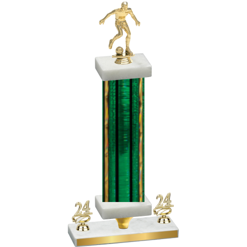Premium Single Green Glacier Year Soccer Trophy