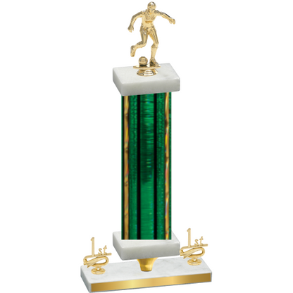 Premium Single Green Glacier First Place Soccer Trophy
