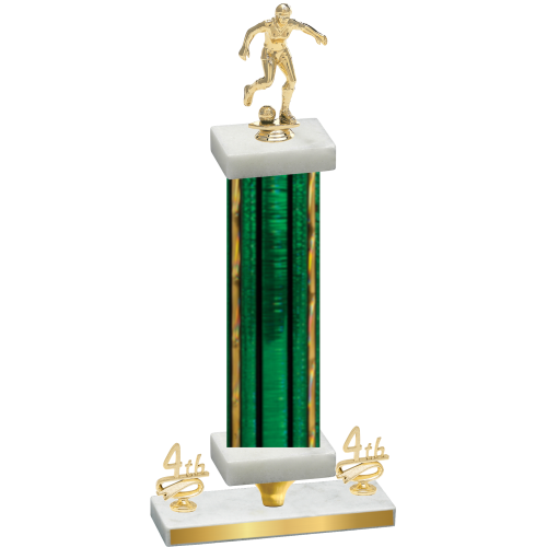Premium Single Green Glacier Fourth Place Soccer Trophy