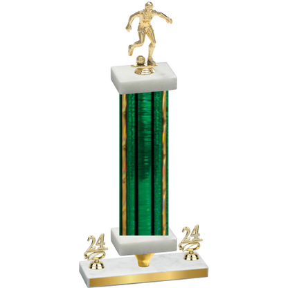 Premium Single Green Glacier Year Soccer Trophy