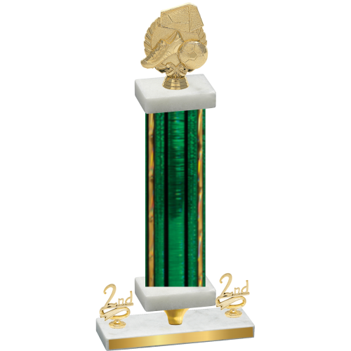 Premium Single Green Glacier Second Place Soccer Trophy