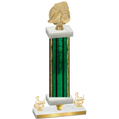 Premium Single Green Glacier Third Place Soccer Trophy