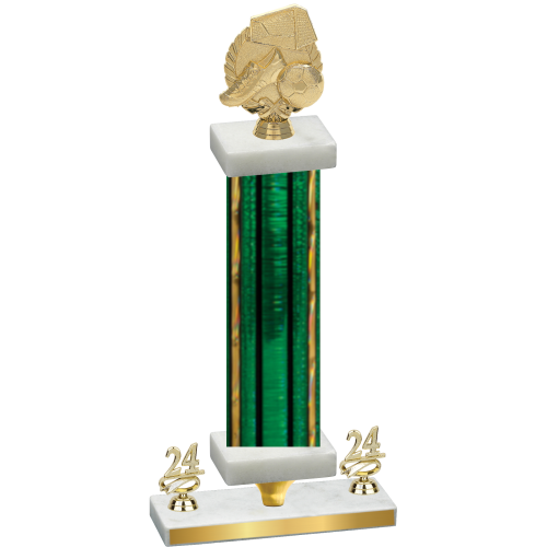 Premium Single Green Glacier Year Soccer Trophy