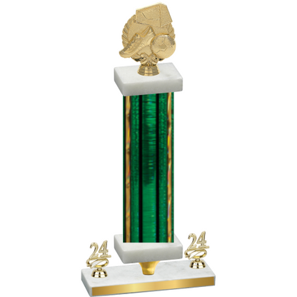 Premium Single Green Glacier Year Soccer Trophy