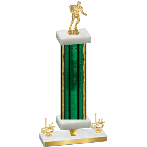 Premium Single Green Glacier First Place Rugby Trophy