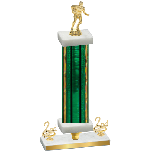 Premium Single Green Glacier Second Place Rugby Trophy