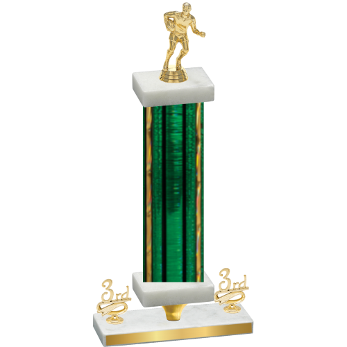 Premium Single Green Glacier Third Place Rugby Trophy